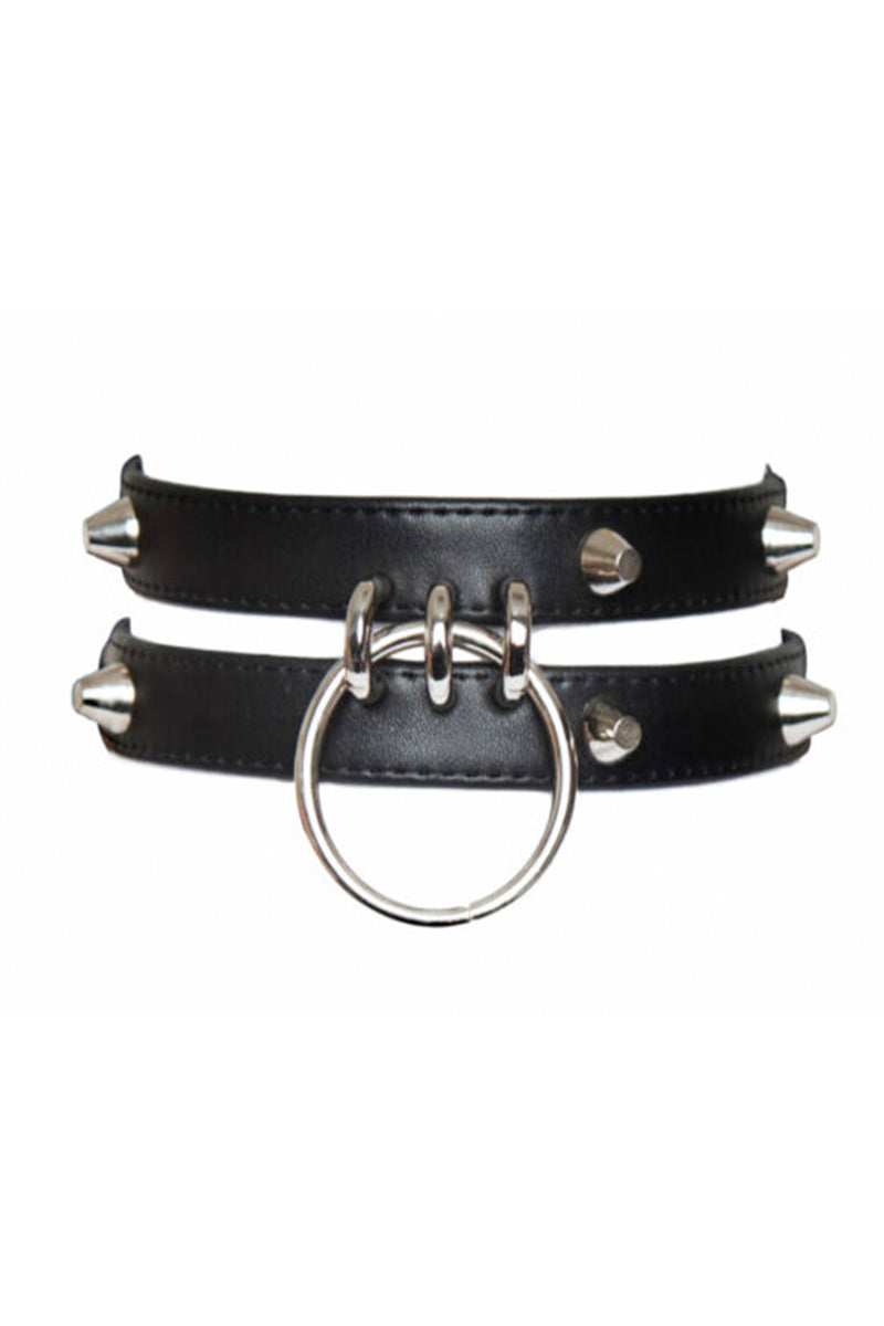 Two Rows Choker With Spikes