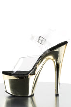 Load image into Gallery viewer, Chrome 7 Inch High Heel Platform Ankle Strap Sandals, Open Toe Stiletto Shoes with 2 3/4 Inch Platform
