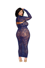 Load image into Gallery viewer, Seamless Floral Bodystocking Gown with Matching Shrug
