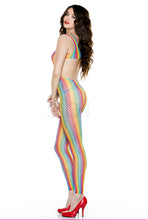 Load image into Gallery viewer, Mini rainbow net footless bodystocking
