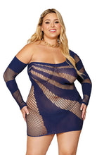 Load image into Gallery viewer, Seamless long-sleeve chemise, Mini Dress Lingerie and G-string

