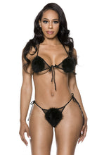 Load image into Gallery viewer, Marabou cups halter bra top Set

