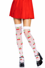 Load image into Gallery viewer, Cherry Dot Thigh Highs
