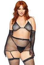 Load image into Gallery viewer, Plus Rhinestone Bra Set
