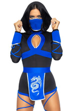 Load image into Gallery viewer, Dragon Ninja Costume, Hooded Keyhole Romper
