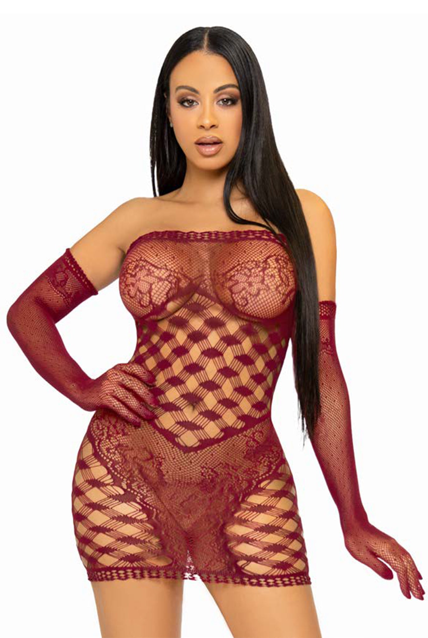 Two Pc Hardcore Net Tube Dress Lingerie with Gloves La Sensual Boutique Two Pc Hardcore Net Tube Dress Lingerie with Gloves La Sensual Boutique