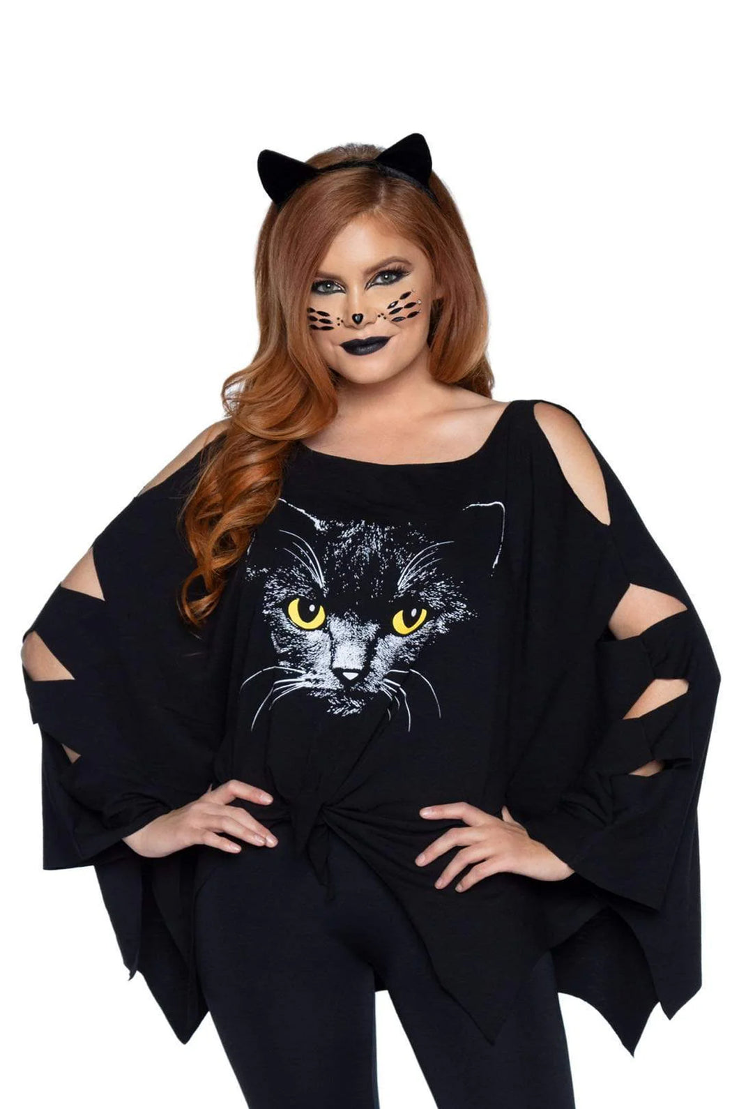 Cat Costume Poncho Set with Cat Ear Headband