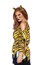 Load image into Gallery viewer, Tiger Costume Poncho Set,  Bold Tiger Print Poncho
