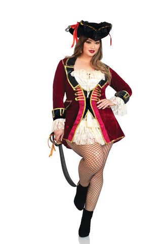 Two Pieces Captivating Pirate Captain Costume Set