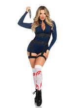 Load image into Gallery viewer, Two-Piece Vibe Killer Costume Set, High neck romper with body harness
