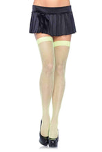 Load image into Gallery viewer, Floral Lace Top Stockings, Fishnet Thigh High Stockings

