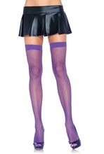Load image into Gallery viewer, Floral Lace Top Stockings, Fishnet Thigh High Stockings
