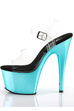 Load image into Gallery viewer, Chrome 7 Inch High Heel Platform Ankle Strap Sandals, Open Toe Stiletto Shoes with 2 3/4 Inch Platform
