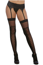 Load image into Gallery viewer, Sheer Thigh High Stockings with Knitted Lace-Up Boot
