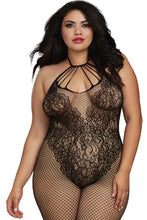 Load image into Gallery viewer, Fishnet Bodystocking with Knitted “Teddy” Design
