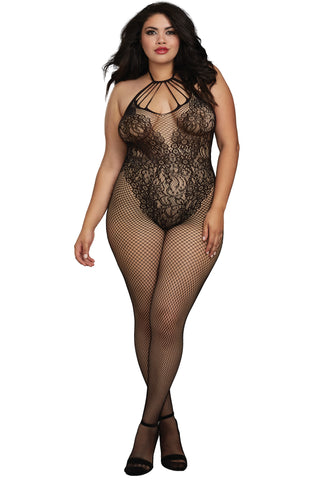 Fishnet Bodystocking with Knitted “Teddy” Design