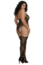 Load image into Gallery viewer, Lace Teddy Bodystocking with Criss-Cross Detailing
