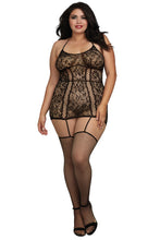 Load image into Gallery viewer, Lace Garter Dress with Criss-Cross Details
