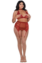 Load image into Gallery viewer, Fishnet and Lace Four-piece Set
