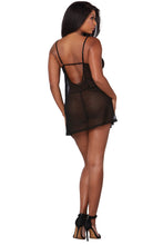 Load image into Gallery viewer, Stretch mesh chemise and robe set
