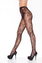 Load image into Gallery viewer, Floral swirl fishnet pantyhose
