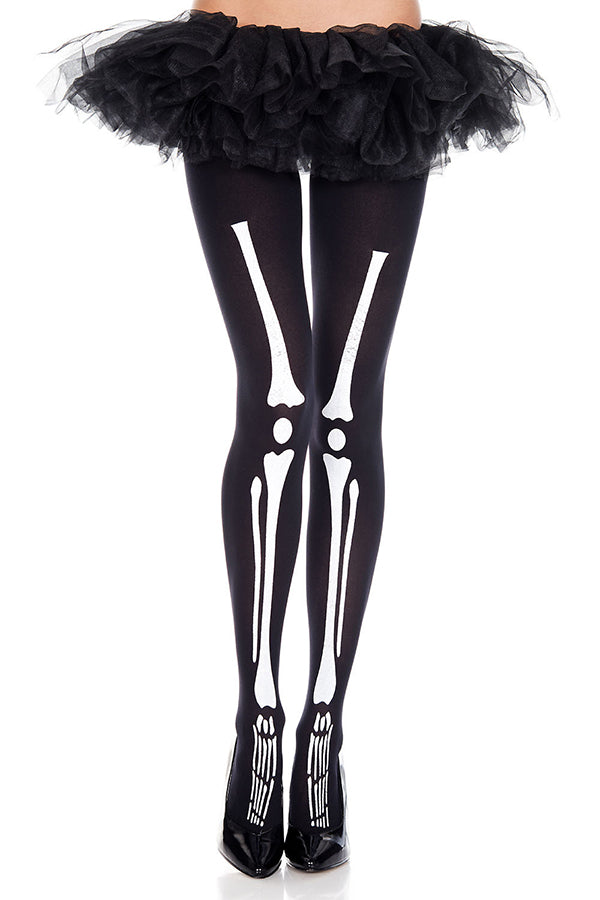 Skeleton print tights