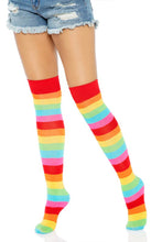 Load image into Gallery viewer, Harper Rainbow Thigh High Stockings
