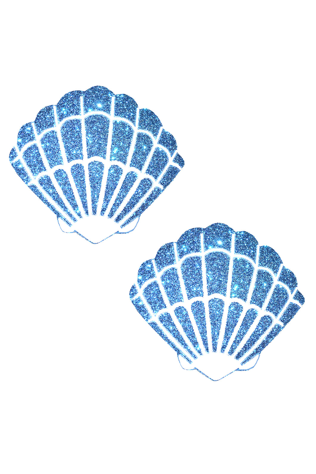 Bowie Blue Glitter Mermaid Shell Pasties