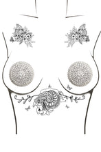 Load image into Gallery viewer, The BIG O Silver Crystal Jewel Reusable Silicone Pasties
