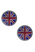 Load image into Gallery viewer, Black Union Jack Crystal Reusable Silicone Nipztix
