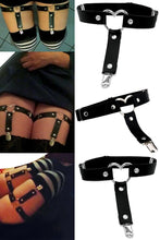 Load image into Gallery viewer, Faux Leather Heart Loop Garter Belt
