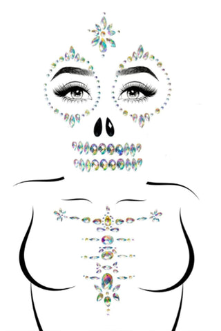 Skeleton Rhinestone Stick-On Jewels, Body Jewellery