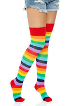Load image into Gallery viewer, Cherry Rainbow Thigh High Stockings
