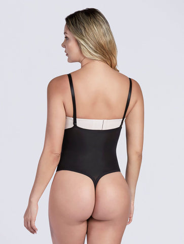 Convertible strap thong bodysuit