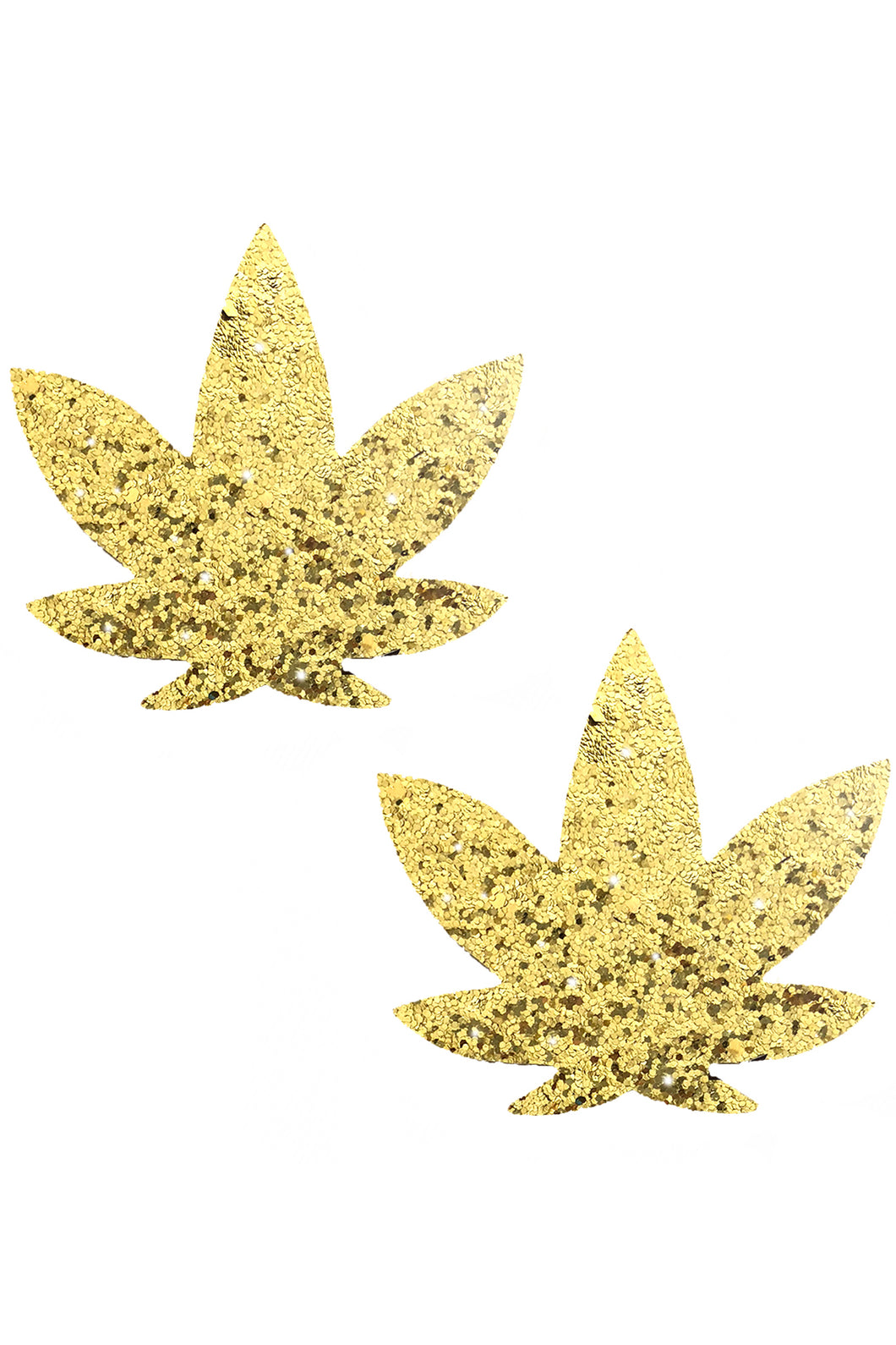Super Sparkle Gold Glitter Dope AF Weed Leaf Pasties