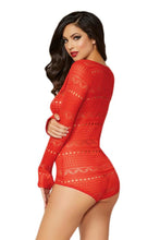 Load image into Gallery viewer, Long Sleeve Open Chest Knit Romper
