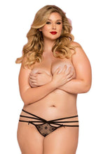 Load image into Gallery viewer, Lace Thong w Cutouts and Bow Detail

