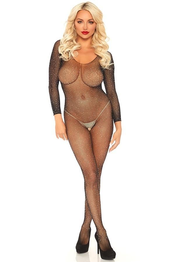 Crystalized Fishnet Bodystocking