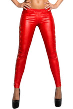 Load image into Gallery viewer, Criss-Cross Leatherette Leggings
