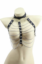 Load image into Gallery viewer, Leatherette Bra Top With Chain
