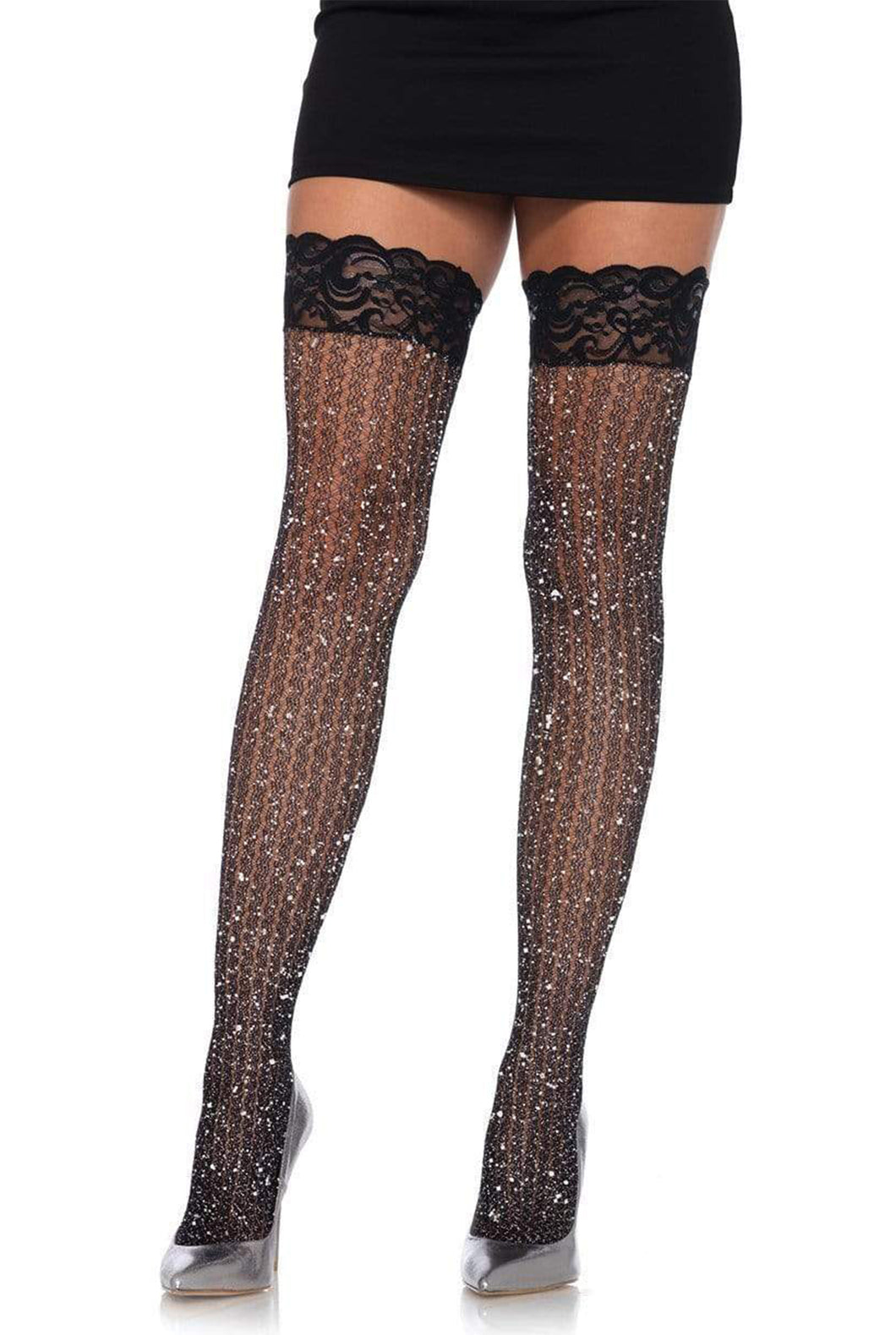 Ash Cable Net Thigh Highs