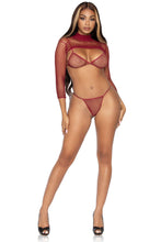 Load image into Gallery viewer, 3Pc Net Bikini Top Thong Crop Top
