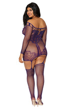 Load image into Gallery viewer, Fishnet and lace garter dress
