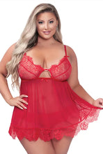 Load image into Gallery viewer, Plus Size Sweet Temptation Babydoll Set
