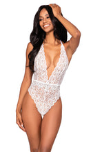 Load image into Gallery viewer, Stretch lace teddy with plunging neckline
