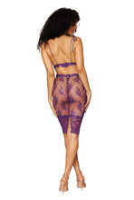 Load image into Gallery viewer, Eyelash lace bralette and slip skirt set
