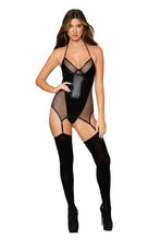 Load image into Gallery viewer, Two-layer stretch fishnet garter slip

