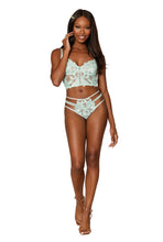 Load image into Gallery viewer, Embroidery and mesh long-line bra set
