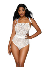 Load image into Gallery viewer, Eyelash lace and stretch mesh teddy

