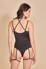Load image into Gallery viewer, Strappy Chest Teddy w Garter Belts
